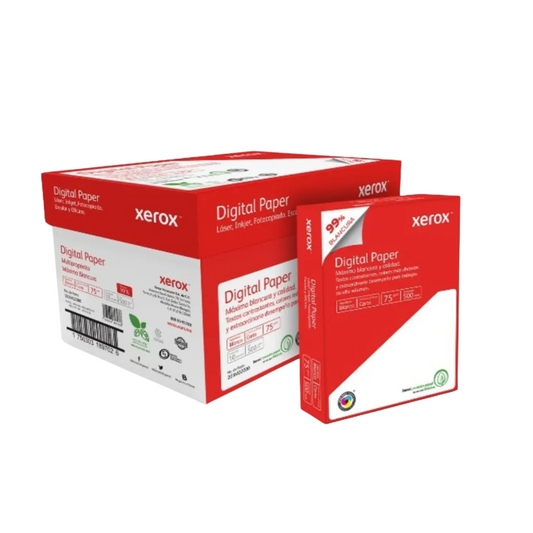 Papel Bond Carta Xerox 99% Blancura 75g 1,500 Hojas