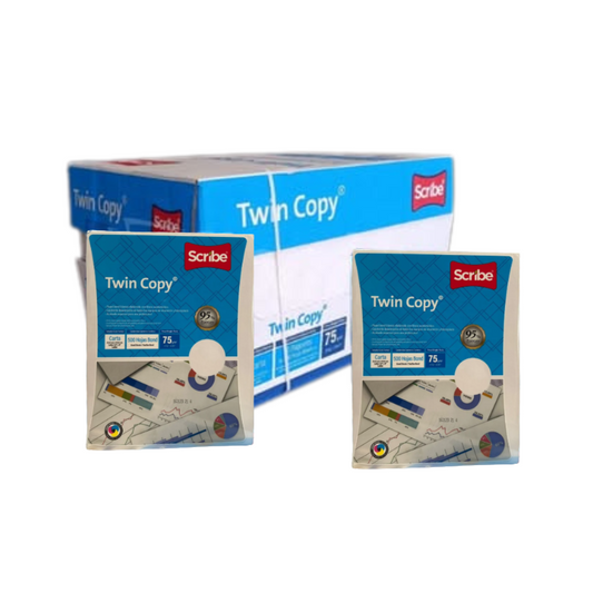 Papel Bond Scribe Twin Copy Carta Blanco 1,500 hojas